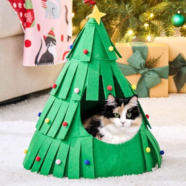 Christmas Tree Cat Bed